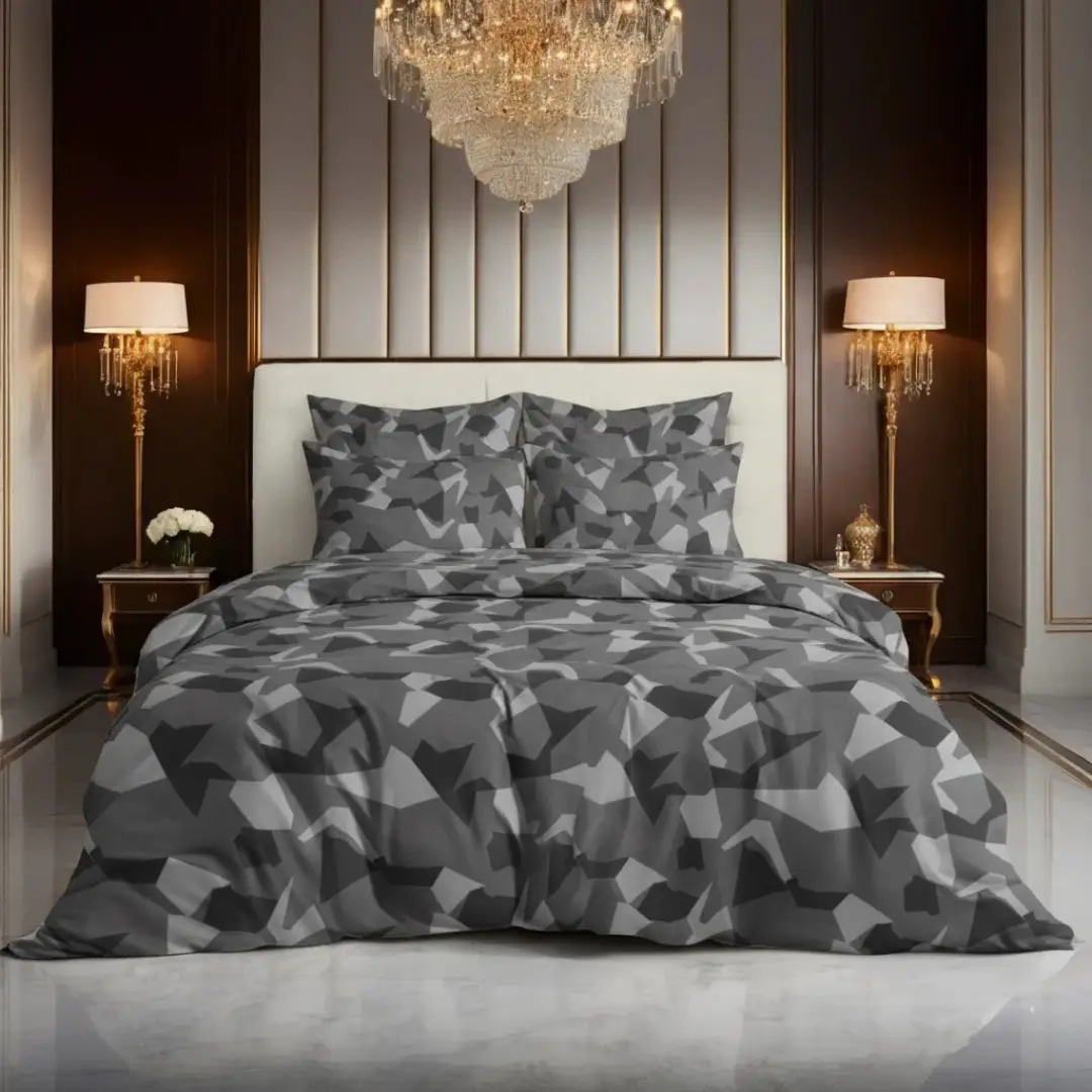 Black Polygon 6PCs Comforter Set