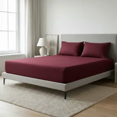Plain Maroon Fitted Sheet
