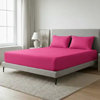 Plain Shocking Pink Fitted Sheet